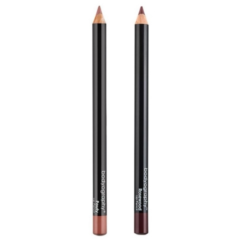 Bodyography -Lip Liner Pencil Duo in Pouty & Rosewood .06 OZ/1.1g Each